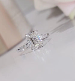 3CT Emerald Cut Certified Lab-Grown Diamond Engagement Ring - JBR Jeweler