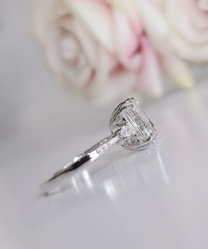 3CT Emerald Cut Certified Lab-Grown Diamond Engagement Ring - JBR Jeweler