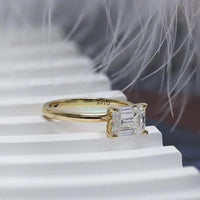 3Ct Emerald Cut Lab Grown-CVD Diamond Signature Engagement Ring - JBR Jeweler