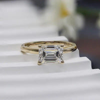 3Ct Emerald Cut Lab Grown-CVD Diamond Signature Engagement Ring - JBR Jeweler