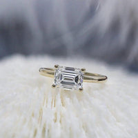 3Ct Emerald Cut Lab Grown-CVD Diamond Signature Engagement Ring - JBR Jeweler