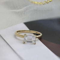 3Ct Emerald Cut Lab Grown-CVD Diamond Signature Engagement Ring - JBR Jeweler