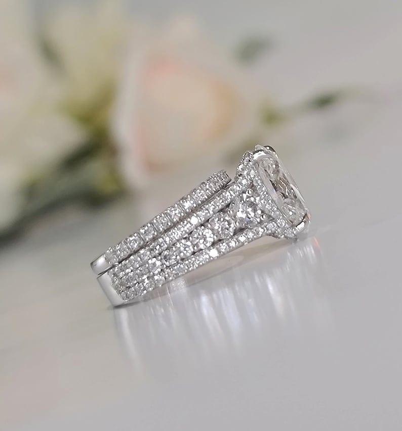 3CT Oval Cut Certified Lab-Grown Diamond Engagement Wedding Ring - JBR Jeweler