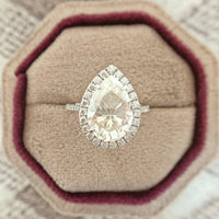 3CT Pear Cut Double Halo Lab-Grown Diamond Engagement Ring - JBR Jeweler