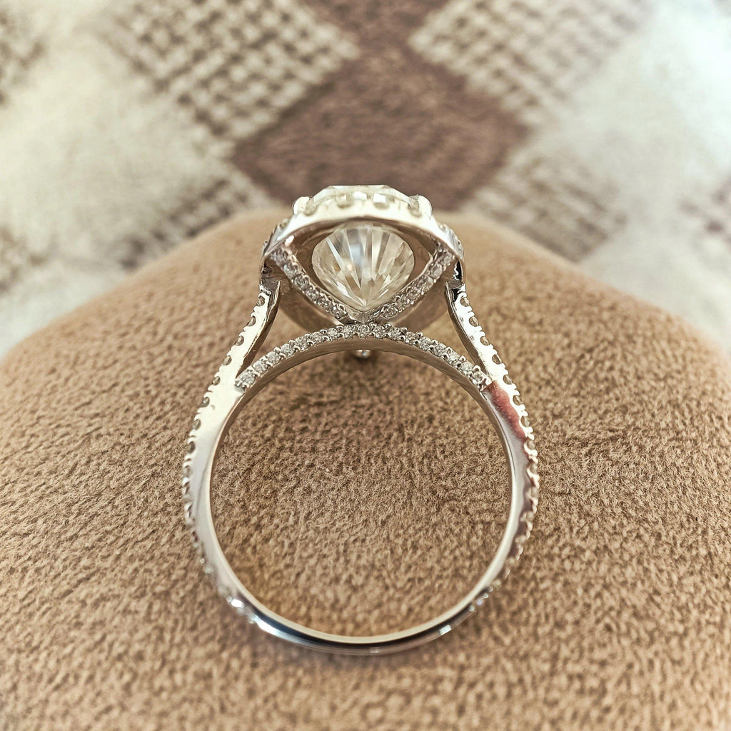 3CT Pear Cut Double Halo Lab-Grown Diamond Engagement Ring - JBR Jeweler