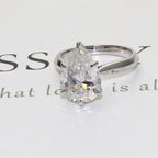 3CT Pear Cut Solitaire Classic Moissanite Engagement Ring - JBR Jeweler