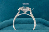 3CT Princess Cut Lab-Grown Diamond Halo Engagement Ring - JBR Jeweler