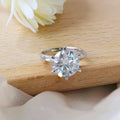 3CT Round Cut Solitaire Lab Grown Diamond Engagement Ring