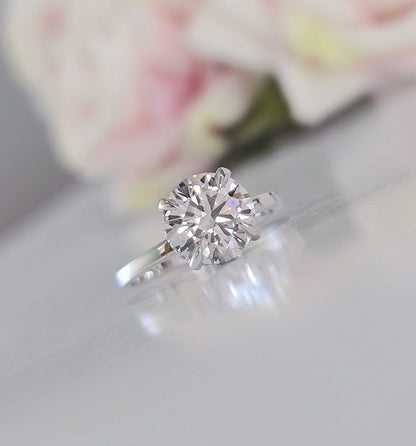 3CT Round Cut Solitaire Moissanite Engagement Ring - JBR Jeweler