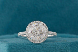 3CT Round Lab-Grown Diamond Halo Engagement Ring - JBR Jeweler