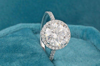 3CT Round Lab-Grown Diamond Halo Engagement Ring - JBR Jeweler