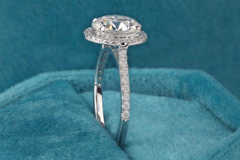 3CT Round Lab-Grown Diamond Halo Engagement Ring - JBR Jeweler