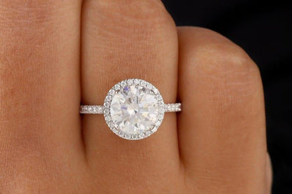 3CT Round Lab-Grown Diamond Halo Engagement Ring - JBR Jeweler