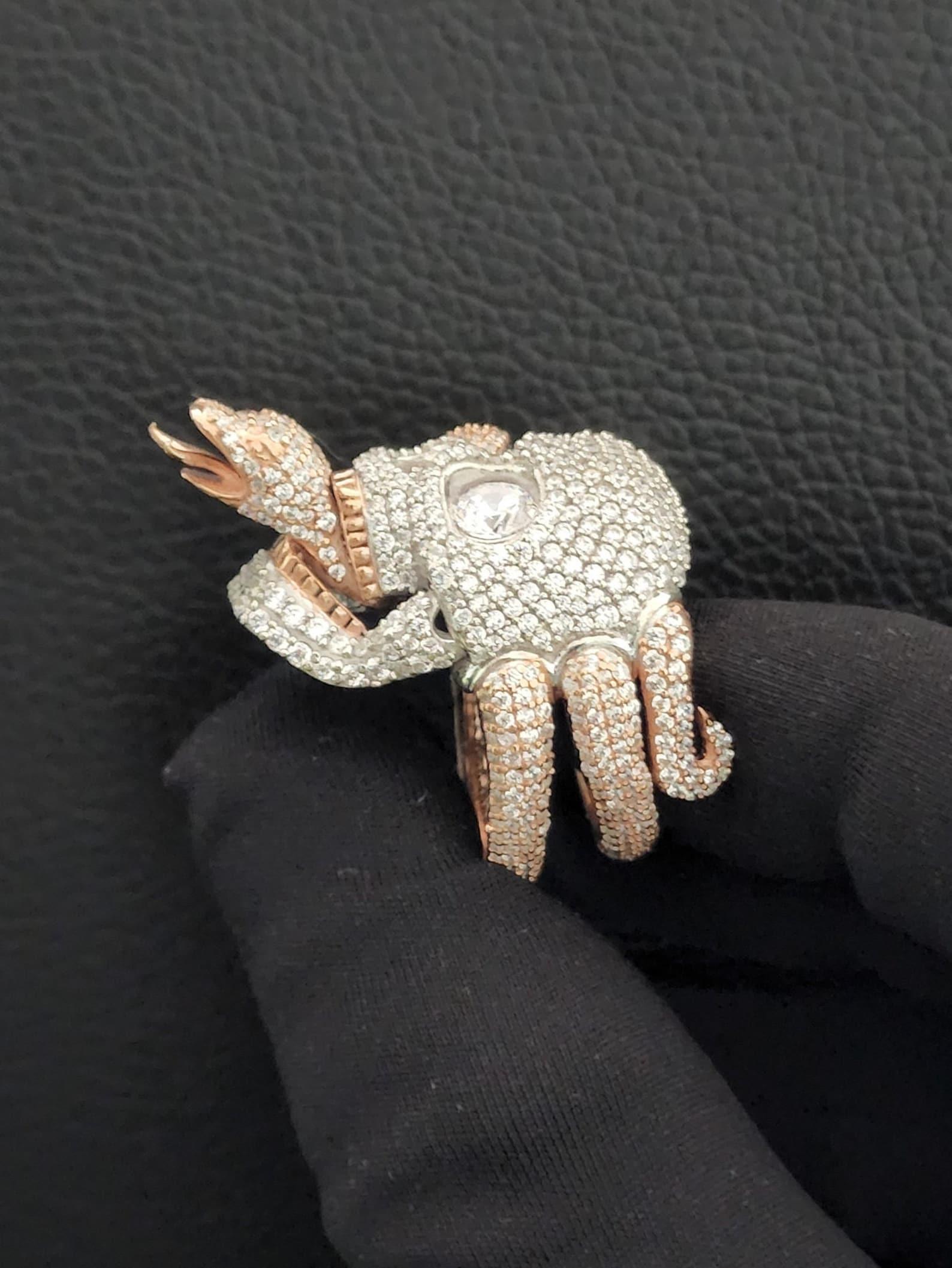 Store 925 Sterling Skull and snake ring