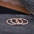 3pcs Women Eternity Matching Minimalist Moissanite Wedding Band - JBR Jeweler