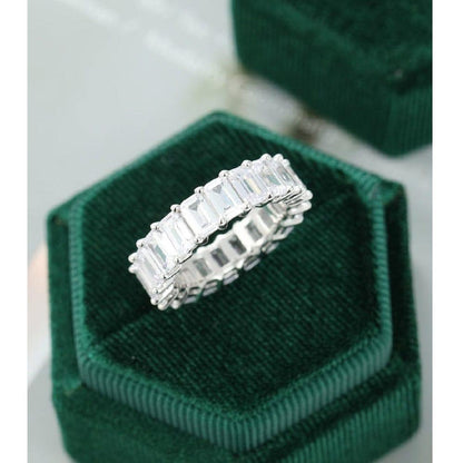 3TCT Emerald Cut Wedding Band Promise Anniversary Gift For Women - JBR Jeweler