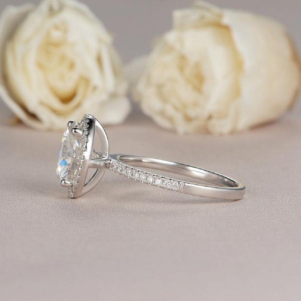 4.00 Ct Colorless Round Cut Moissanite Engagement Ring