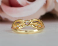 4.3MM Round Cut Infinity Moissanite 14K Yellow Gold Wedding Promise Ring - JBR Jeweler