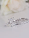 4 Carat Radiant Cut Engagement Ring Bridal Set With Stacking Ring - JBR Jeweler