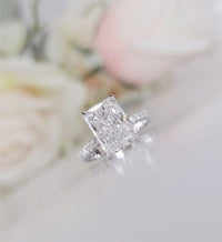 4 Carat Radiant Cut Engagement Ring Bridal Set With Stacking Ring - JBR Jeweler