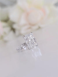 4 Carat Radiant Cut Engagement Ring Bridal Set With Stacking Ring - JBR Jeweler