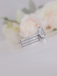 4 Carat Radiant Cut Engagement Ring Bridal Set With Stacking Ring - JBR Jeweler