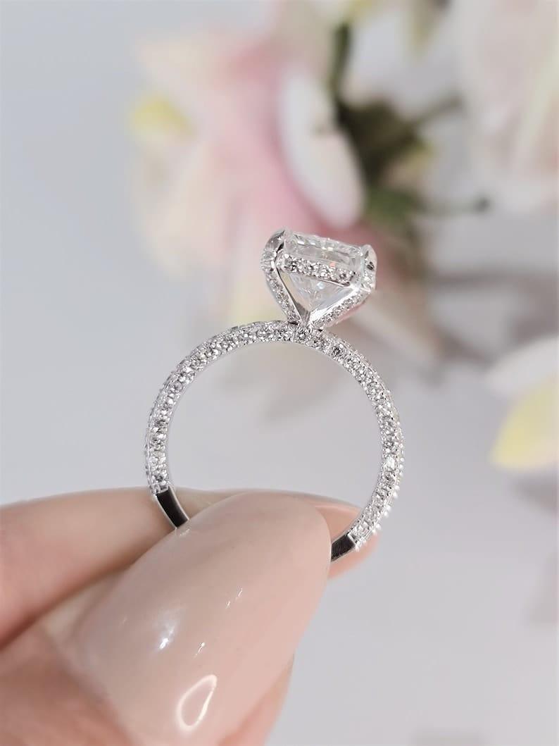 4 Carat Radiant Cut Engagement Ring Bridal Set With Stacking Ring - JBR Jeweler