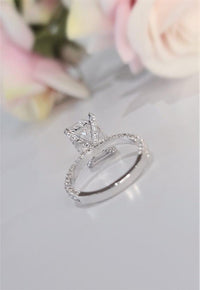 4 Carat Radiant Cut Engagement Ring Bridal Set With Stacking Ring - JBR Jeweler