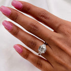 4.61 Carat Cushion Cut Lab Grown CVD Diamond Three-Stone Engagement Ring - JBR Jeweler