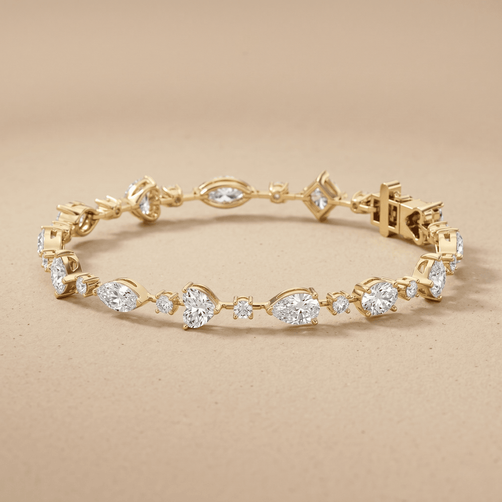Multi shape lab diamond tennis bracelet