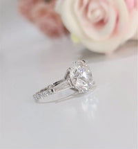 4CT Round Cut Certified F-VS1 Lab-Grown Diamond Engagement Ring - JBR Jeweler