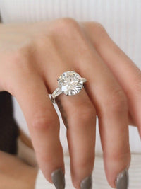 4CT Round Cut Certified F-VS1 Lab-Grown Diamond Engagement Ring - JBR Jeweler