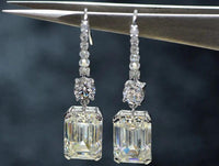 5.00 TCW Emerald Cut Moissanite Bangle Drop Earring - JBR Jeweler
