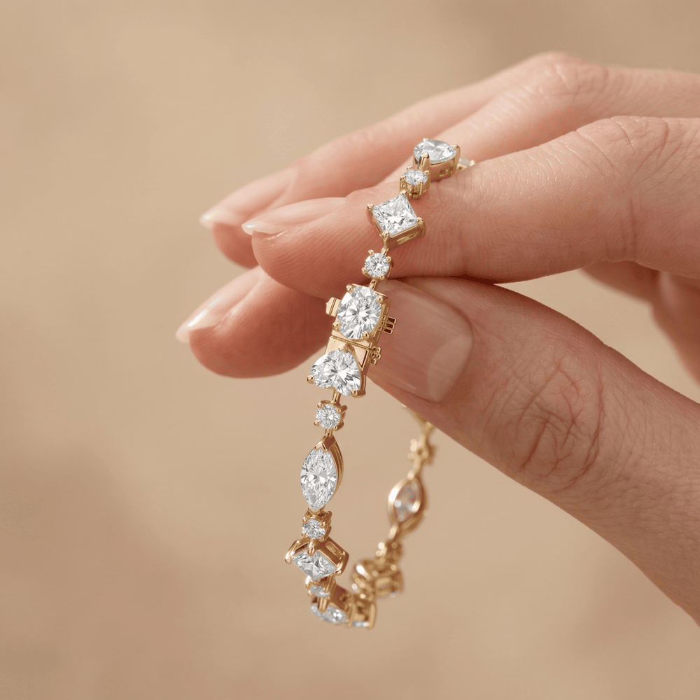 10K gold lab diamond fashion bracelet