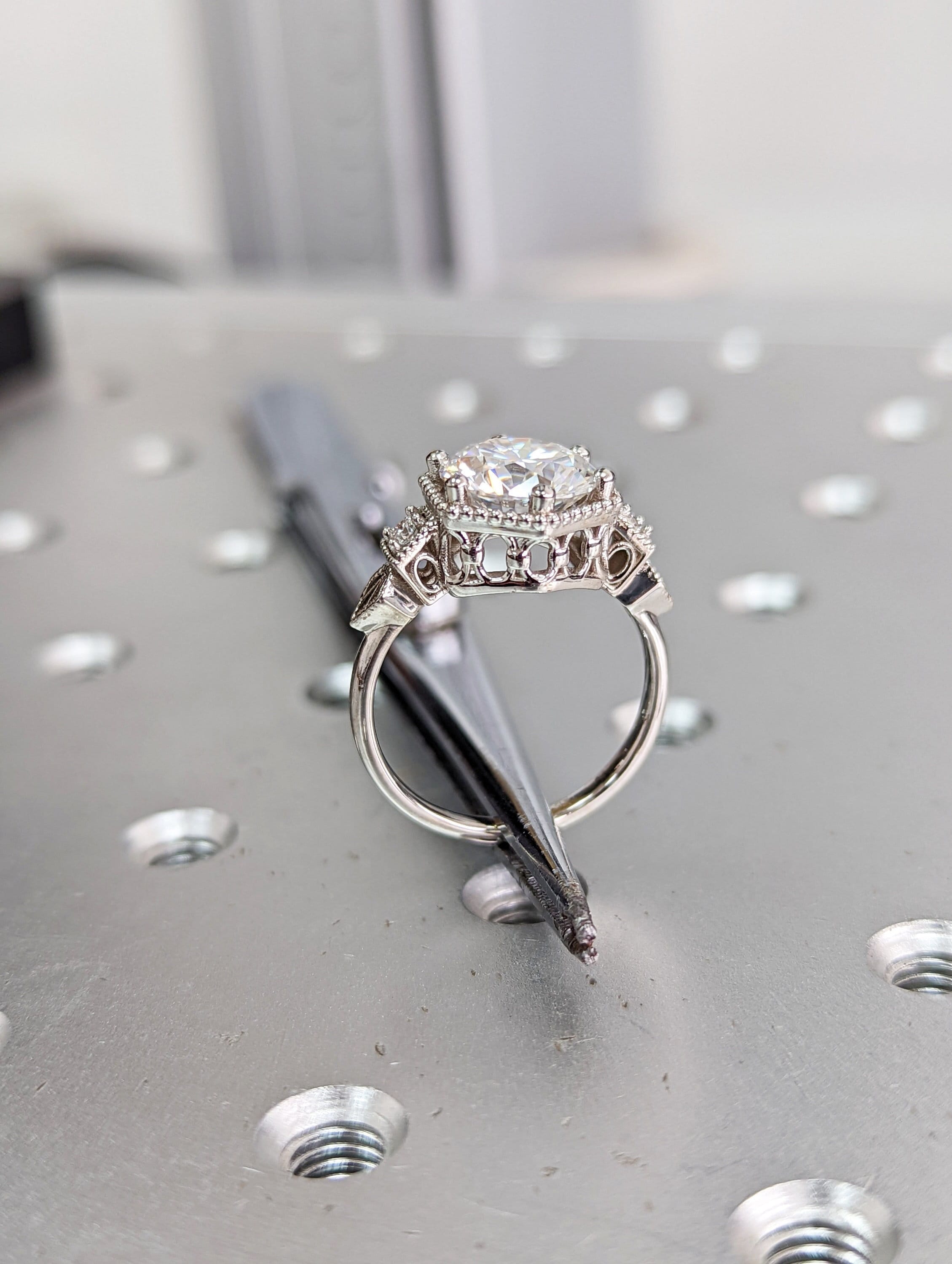 5 CT Round Cut Filigree Lab Diamond Ring for Her