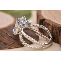 JBR Jeweler Moissanite Engagement Ring 6.00CTTW Radiant Cut Moissanite White Gold Three Stone Wedding Engagement Ring