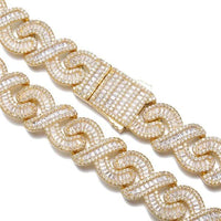 6mm Baguette & Round Moissanite Diamond Clustered Miami Cuban Link Bracelet - JBR Jeweler