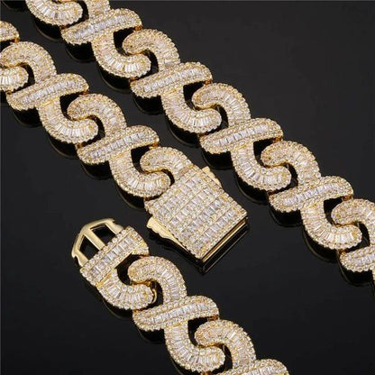 6mm Baguette & Round Moissanite Diamond Clustered Miami Cuban Link Bracelet - JBR Jeweler