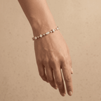 Modern 10K gold diamond bracelet