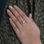 7x9 MM Pear Unique Cluster Gold Moissanite Engagement Ring - JBR Jeweler