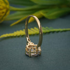 7x9 MM Pear Unique Cluster Gold Moissanite Engagement Ring - JBR Jeweler