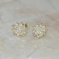 8mm Round Cut Dainty Star Moissanite Earring for Women - JBR Jeweler