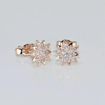 8mm Round Cut Dainty Star Moissanite Earring for Women - JBR Jeweler