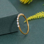 Alternating Marquise Round Moissanite Diamond Band - JBR Jeweler