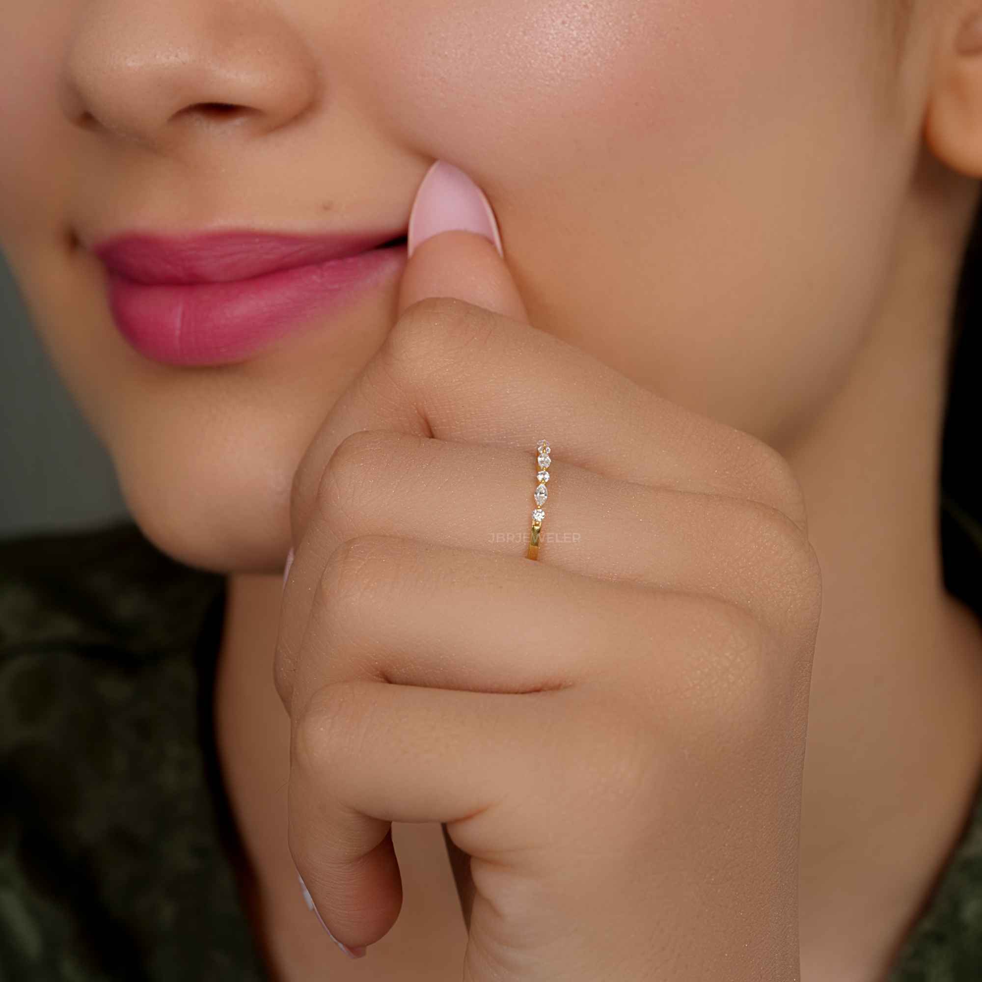 Alternating Marquise Round Lab Grown Diamond Band - JBR Jeweler