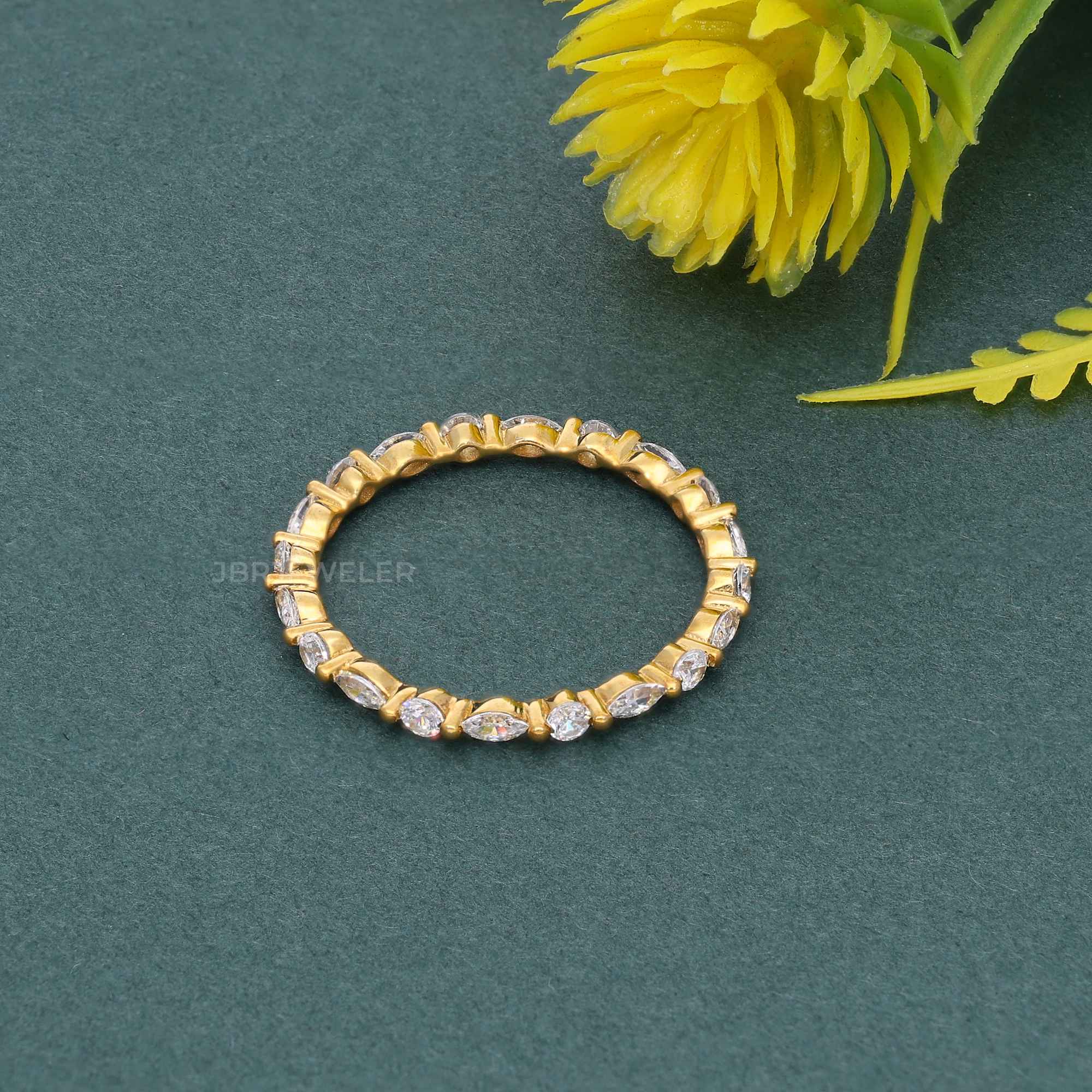 Alternative Round and Marquise Lab Diamond Wedding Band - JBR Jeweler