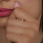 Alternative Round and Marquise Lab Diamond Wedding Band - JBR Jeweler