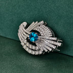Antique 2.60Ct Pear aquamarine Moissanites Women's Wedding Pin Art Deco Brooch - JBR Jeweler