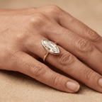 Antique lab diamond bezel engagement ring