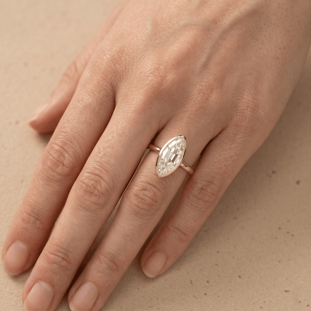 Old mine lab grown diamond ring for women